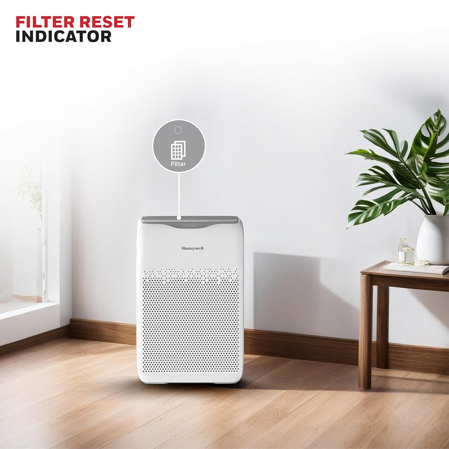 A family breathing fresh, clean air in their living room, thanks to the Honeywell Air Touch V2. A family breathing fresh, clean air in their living room, thanks to the Honeywell Air Touch V2.