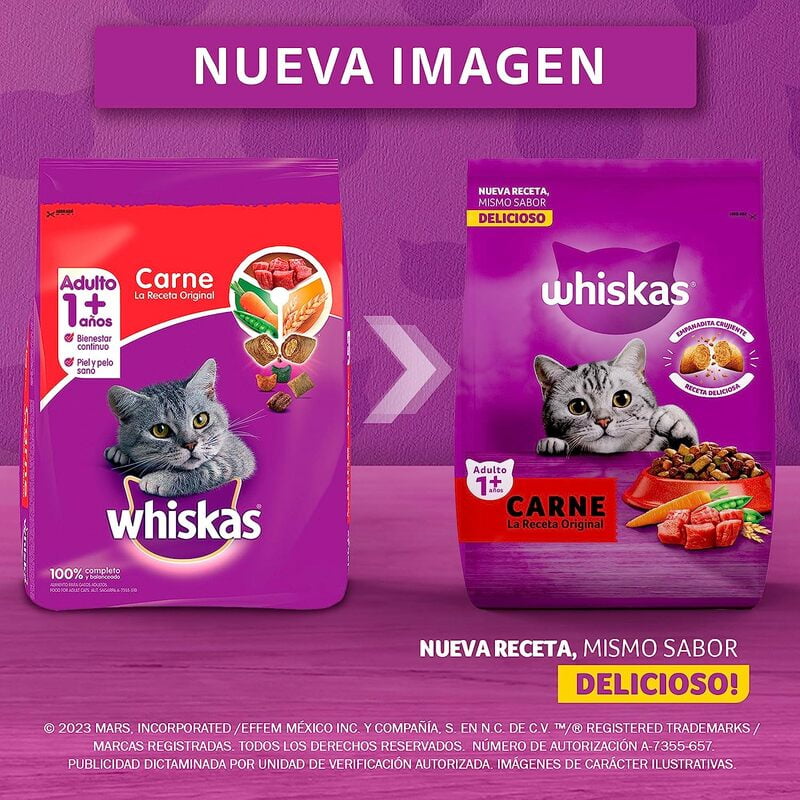 Whiskas - Whiskas Whiskas alimento para Gatos Adultos Sabor Carne Receta Orginal 9Kg Violeta Whiskas - Whiskas Whiskas alimento para Gatos Adultos Sabor Carne Receta Orginal 9Kg Violeta