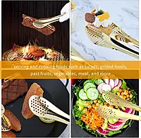 HIGH QUALITY GOLD PLATED STAINLESS STEEL LONG INSULATED HANDLE FOOD TONG - BIG HIGH QUALITY GOLD PLATED STAINLESS STEEL LONG INSULATED HANDLE FOOD TONG - BIG