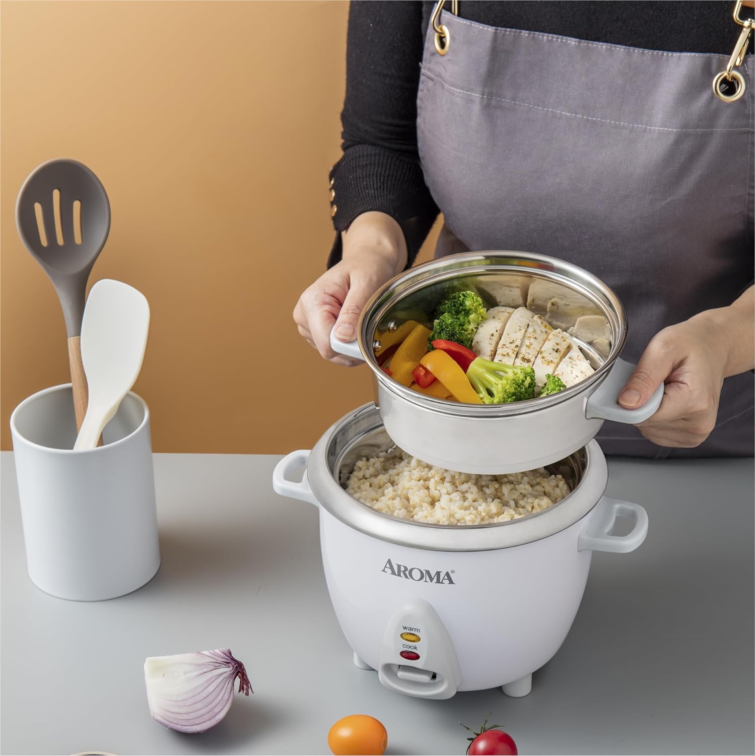 Aroma Housewares - Olla arrocera de 6 tazas