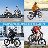 PHILODO Bicicleta eléctrica para adultos, bicicleta eléctrica de 26 pulgadas, bicicleta eléctrica de montaña de 1000 W, 48 V/17.5 Ah, batería extraíble, 31 MPH, bicicletas eléctricas de 21 velocidades