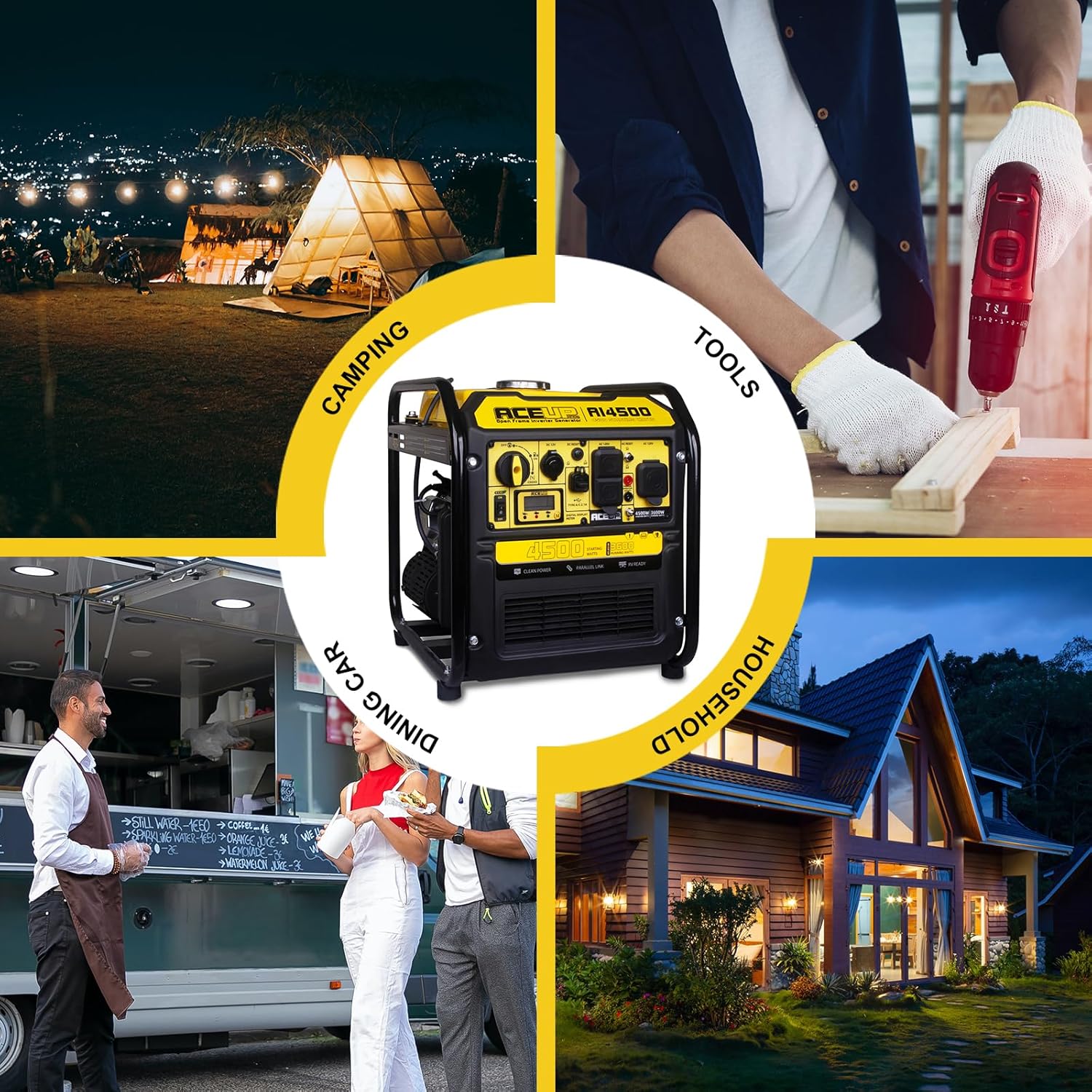 Aceup Energy Generador inversor de 4500 vatios 223CC