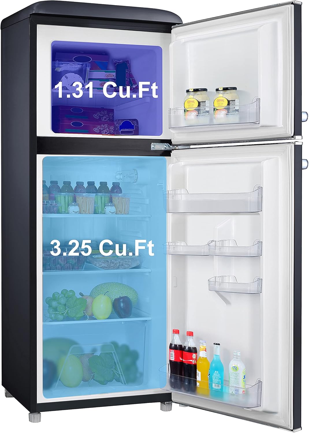 Galanz - Refrigerador compacto retro con congelador