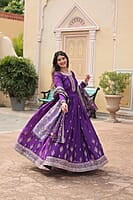 M1202: Beautiful Georgette Squins Embordiary Long Frocks With Duppata