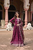 M1202: Beautiful Georgette Squins Embordiary Long Frocks With Duppata