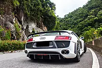 2006–2015 Audi R8 DPGT Style Rear Bumper with Exhaust Tips | Coupe & Spyder