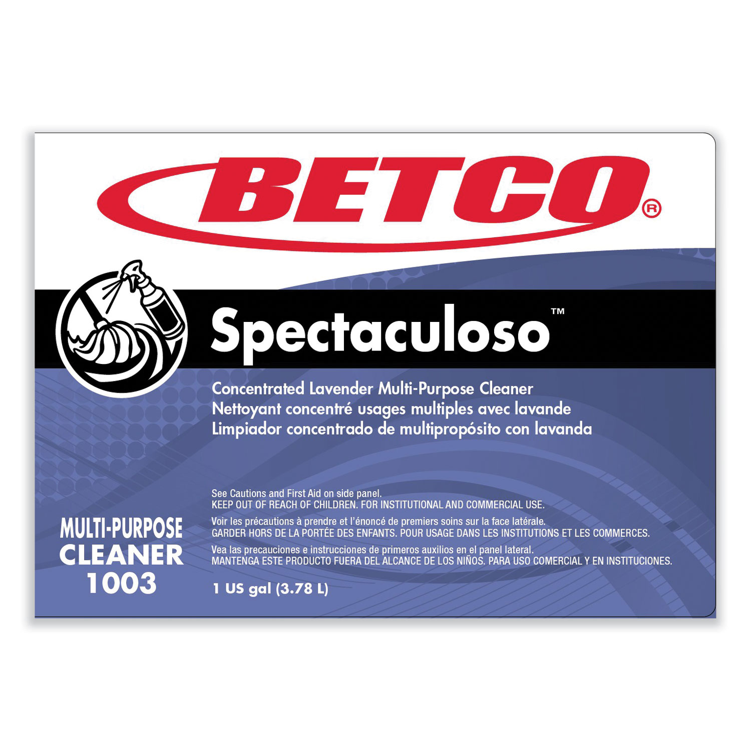 Spectaculoso Multipurpose Cleaner, Lavender Scent, 1 gal Bottle - 4/Carton Spectaculoso Multipurpose Cleaner, Lavender Scent, 1 gal Bottle - 4/Carton