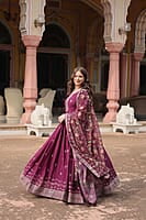 M1202: Beautiful Georgette Squins Embordiary Long Frocks With Duppata