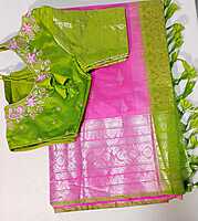 D164: Ready To Ship Beautiful Soft Silk Saree With Stitched Blouse