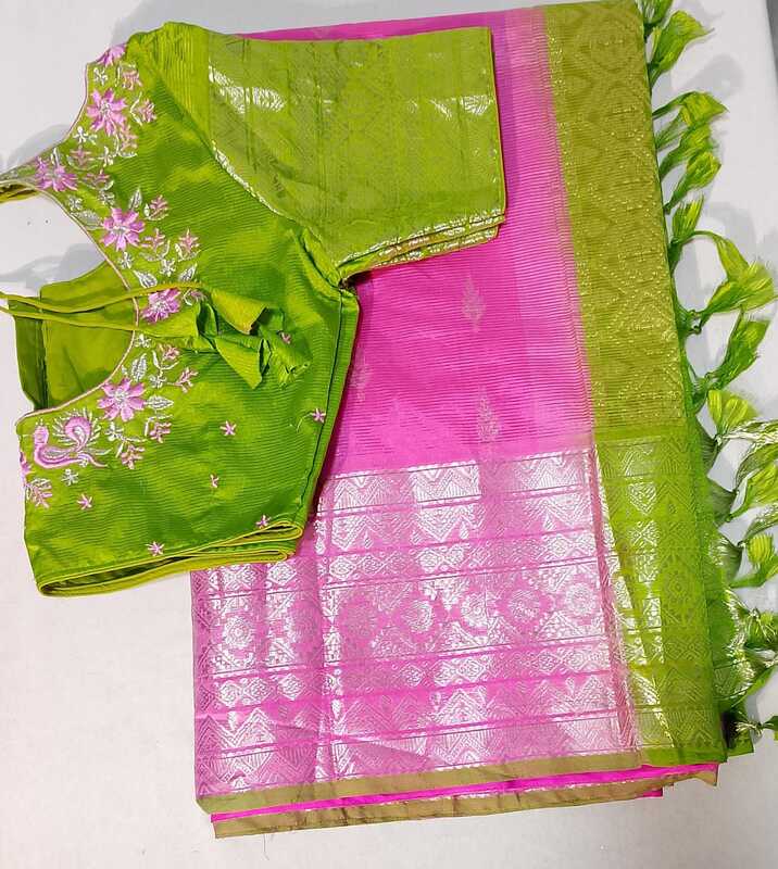 D164: Ready To Ship Beautiful Soft Silk Saree With Stitched Blouse