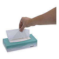 Windsoft Premium Facial Tissue, 2 Ply, White, Flat Pop-Up Box, 100 Sheets/Box - 30 Boxes/Carton