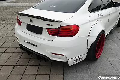 BMW M4 F82/F83 DE Style Rear Diffuser with Bumper Caps | 2014–2020 BMW M4 F82/F83 DE Style Rear Diffuser with Bumper Caps | 2014–2020