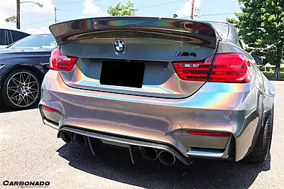 BMW M4 F82/F83 DE Style Rear Diffuser with Bumper Caps | 2014–2020 BMW M4 F82/F83 DE Style Rear Diffuser with Bumper Caps | 2014–2020