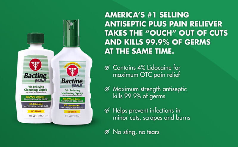 Bactine MAX Líquido limpiador para aliviar el dolor 1 gal Bactine MAX Líquido limpiador para aliviar el dolor 1 gal