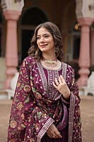 M1202: Beautiful Georgette Squins Embordiary Long Frocks With Duppata