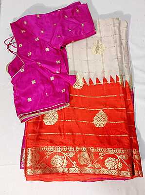 D14: Ready To Ship Beautiful Soft Silk Saree With Stitched Blouse