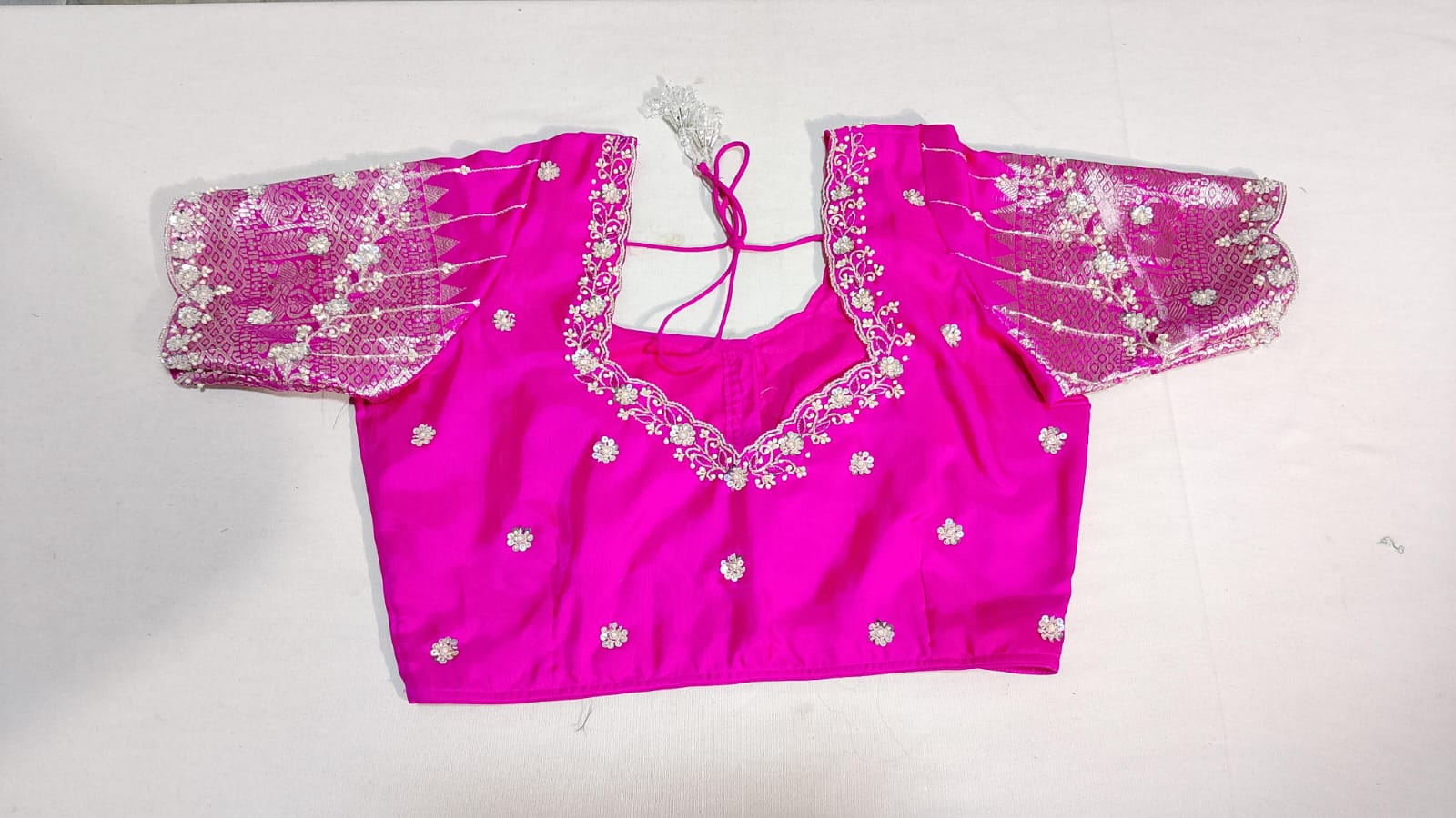 C207: Ready To Ship Pure Venkatagiri Saree With Stitched Maggam Work Blouse C207: Ready To Ship Pure Venkatagiri Saree With Stitched Maggam Work Blouse