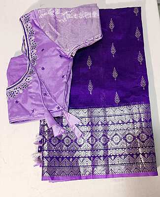 D165: Ready To Ship Beautiful Soft Silk Saree With Stitched Blouse