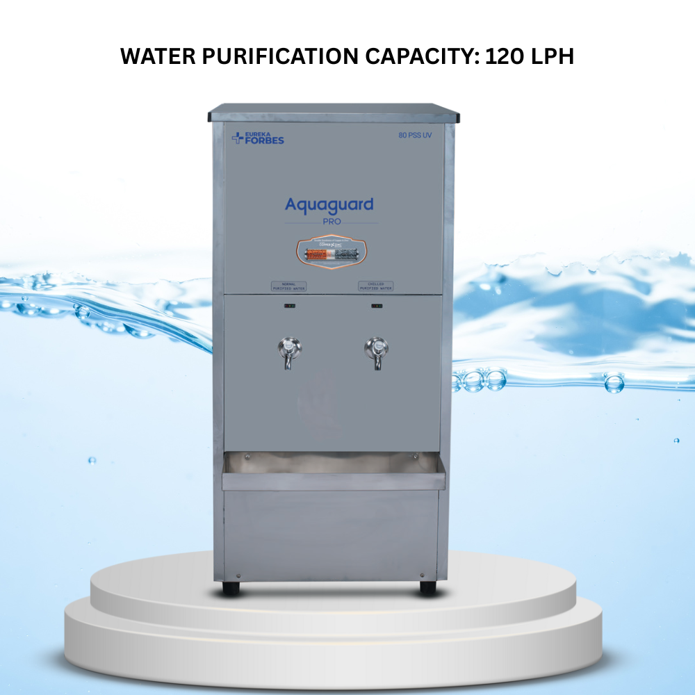 High Water Purification Capacity Aquaguard Pro Pure Chill 80 PSS | UV Light Water Filter Cooler