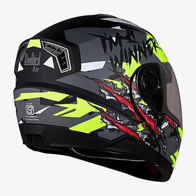 STEELBIRD SBA-7 ISS WINNER MATT BLACK/FLUO NEON C/V (L)