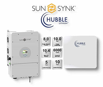 8.0 kW SUNSYNK Hybrid - HUBBLE Combo, c/w 10.0 kWh Lithium Battery 8.0 kW SUNSYNK Hybrid - HUBBLE Combo, c/w 10.0 kWh Lithium Battery