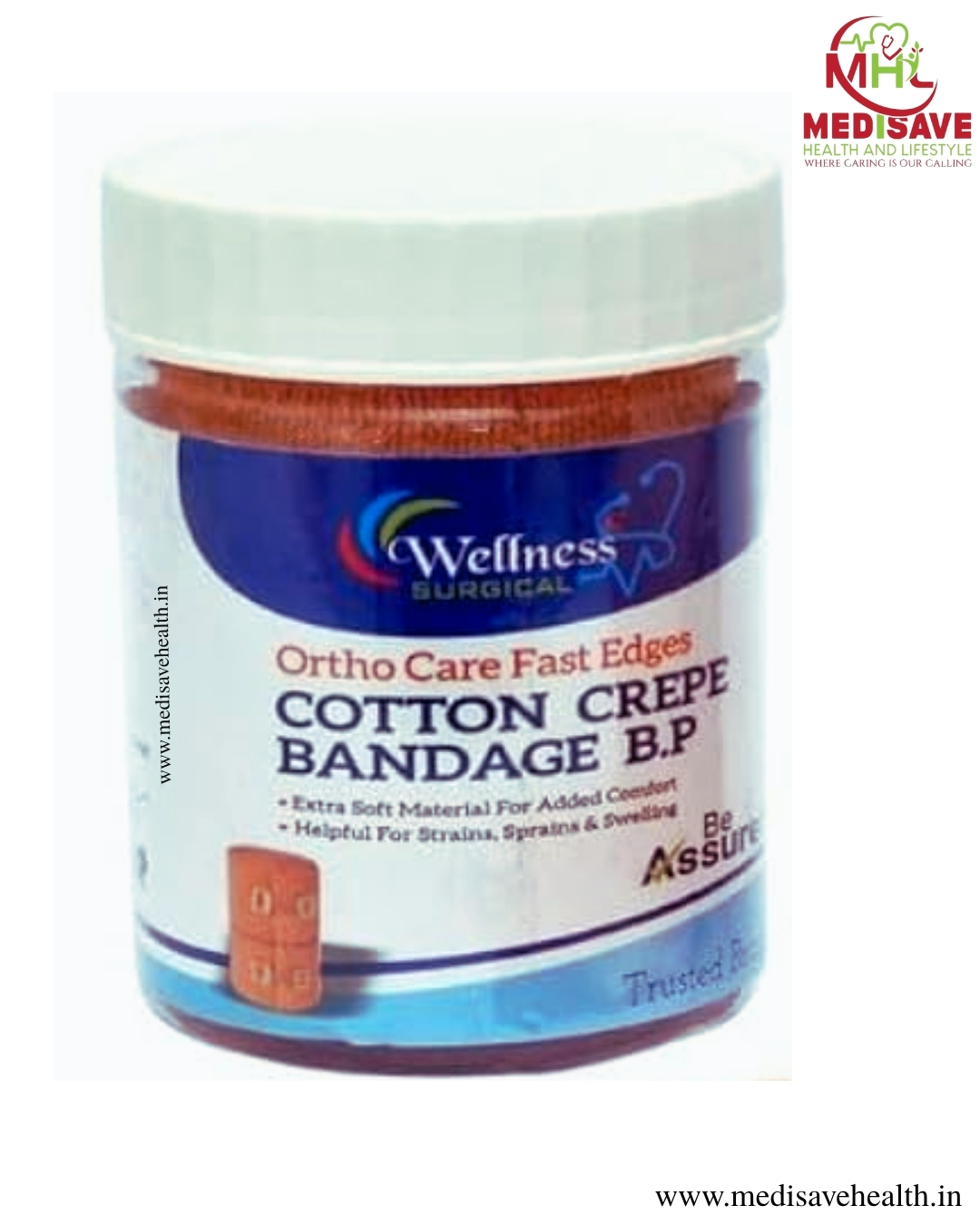 PREMIUM COTTON CREPE BANDAGE- WELLNESS PREMIUM COTTON CREPE BANDAGE- WELLNESS