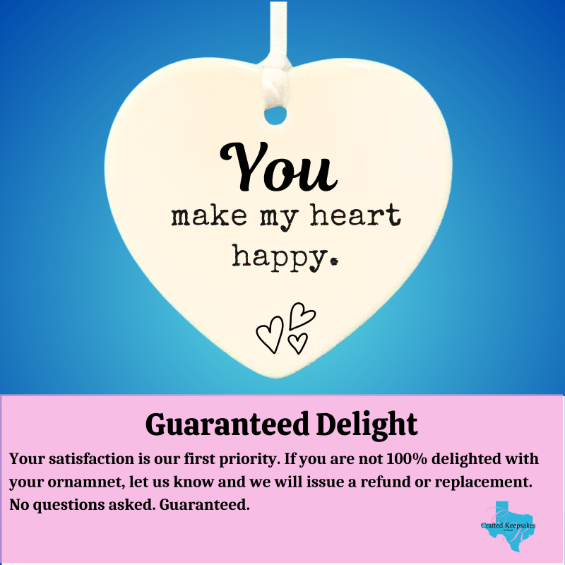 3" Heart Ceramic Ornament – Heart Happy- Romantic Keepsake Engagement, Wedding, or Anniversary 3" Heart Ceramic Ornament – Heart Happy- Romantic Keepsake Engagement, Wedding, or Anniversary