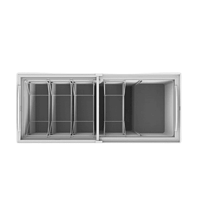 Spacious Interior of Blue Star GT4-400M Deep Freezer with 4 Baskets