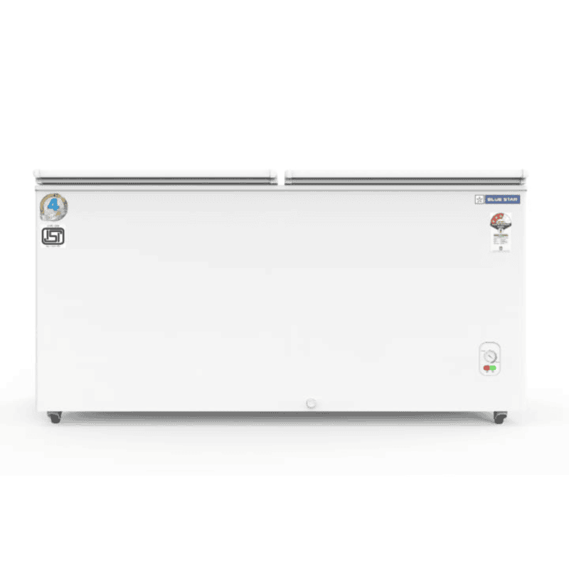 Blue Star Hard Top 400 Litre Deep Freezer-CF3-400MEW (Front View with Both Doors Closed) Blue Star Hard Top 400 Litre Deep Freezer-CF3-400MEW (Front View with Both Doors Closed)