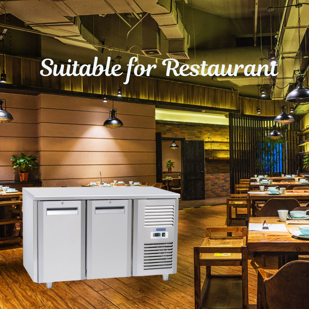 Suitable for Restaurant: Blue Star Kitchen Refrigerator-2 Door Under Counter Chiller