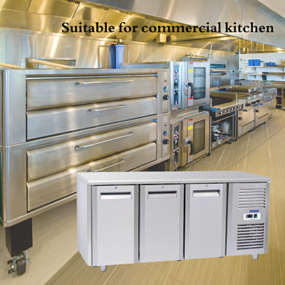 Blue Star 3 Door Under Counter Freezer-perfect for maximizing space in commercial kitchens.