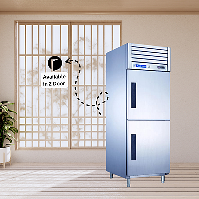 Energy-efficient Blue Star Reach-In Chiller with eco-friendly refrigerant.