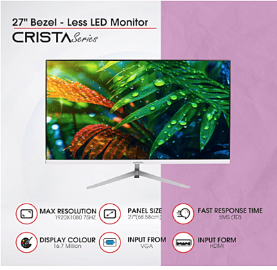 Zebion Monitor 27" Crista Series - Borderless Zebion Monitor 27" Crista Series - Borderless