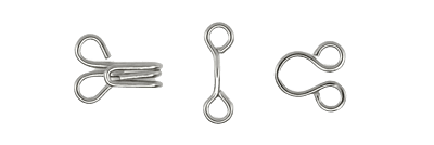 HOOKS & EYES, 14 PC, NICKEL, SIZE 2 HOOKS & EYES, 14 PC, NICKEL, SIZE 2