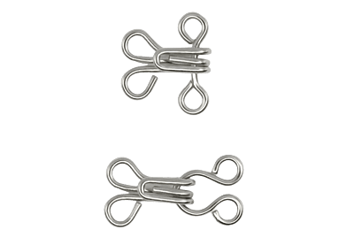 HOOKS & EYES, 14 PC, NICKEL, SIZE 2 HOOKS & EYES, 14 PC, NICKEL, SIZE 2