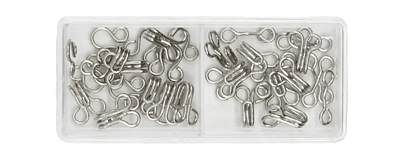 HOOKS & EYES, 14 PC, NICKEL, SIZE 2 HOOKS & EYES, 14 PC, NICKEL, SIZE 2