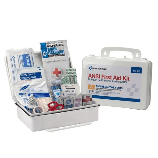 25 Person First Aid Kit, ANSI A, Plastic Case