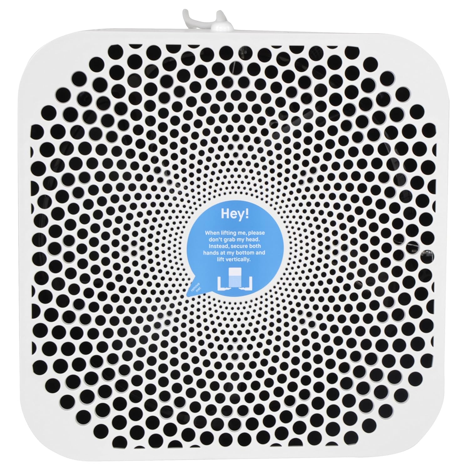 The Blueair Pure Blue 121 shown with multiple pre-filter colour options.