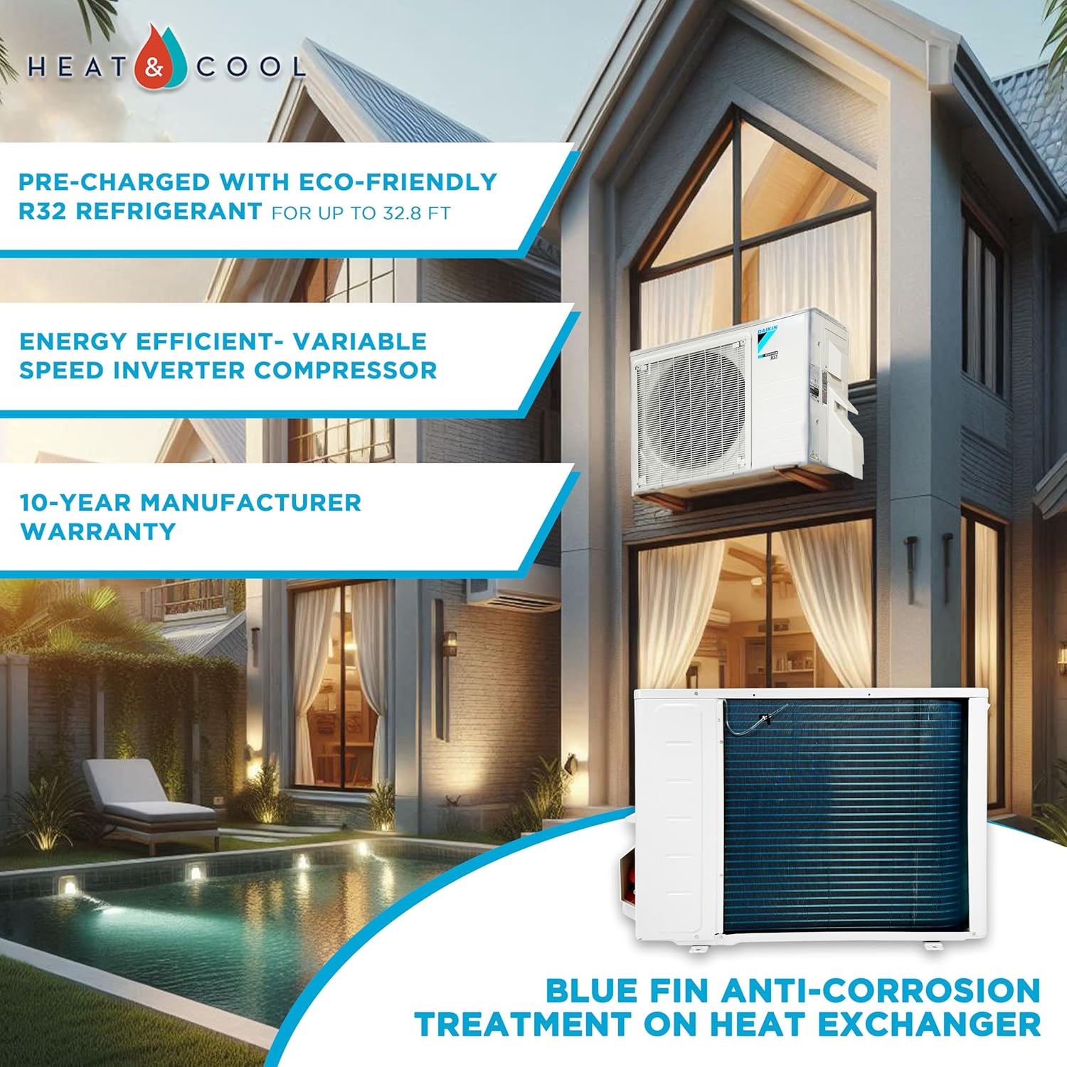 Daikin 12,000 BTU 18 SEER2 Entra R32 Series sin conductos