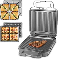 Panini Grill Press Sandwichera de desayuno 3 en 1