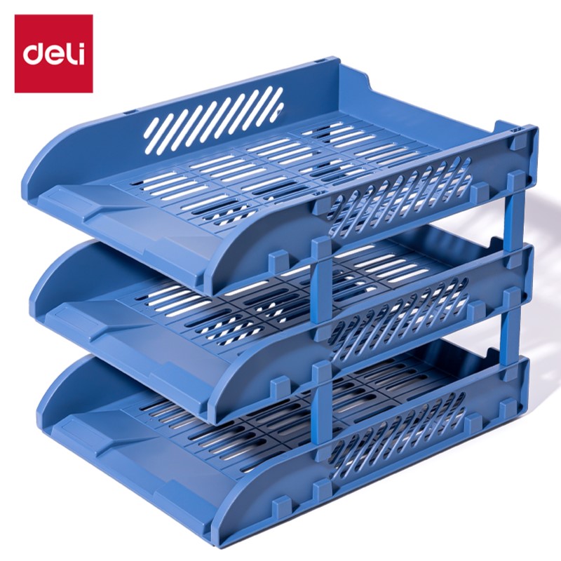 DELI 9213-BL PLASTIC TRAY 3 TIER BLUE DELI 9213-BL PLASTIC TRAY 3 TIER BLUE