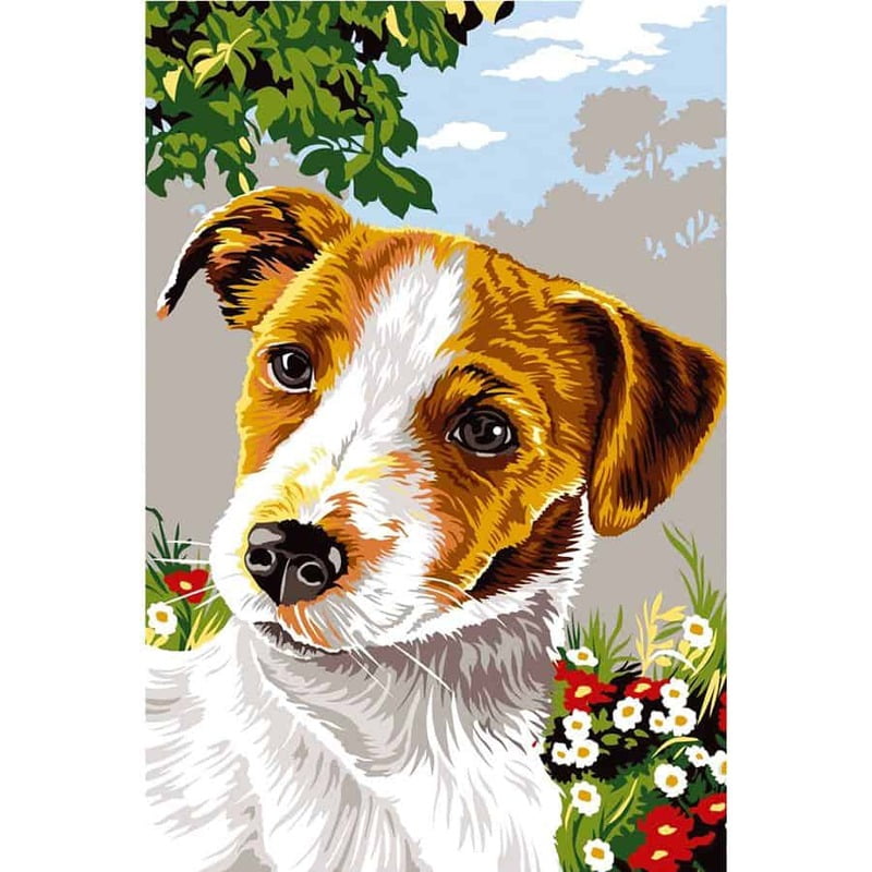 Jack Russel - Tela ricamo mezzopunto Jack Russel - Tela ricamo mezzopunto