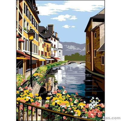Il Canale - Quadro da ricamare a mezzopunto