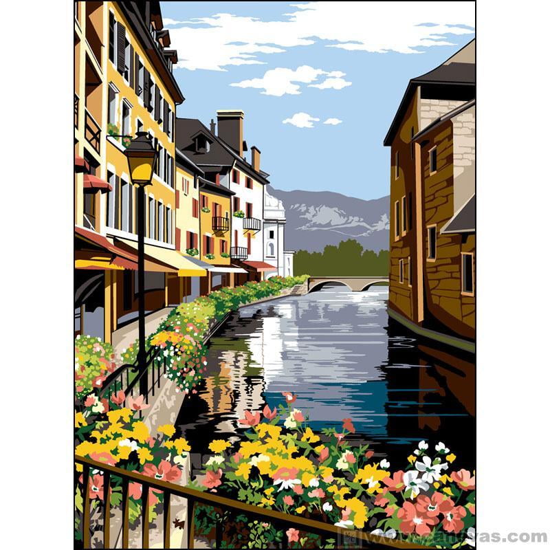 Il Canale - Quadro da ricamare a mezzopunto