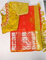 D166: Ready To Ship Beautiful Soft Silk Saree With Stitched Blouse