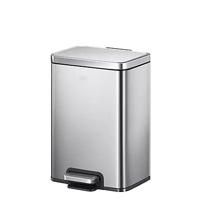 سلة نفايات ايكو بدواسة مع بطانة داخلية – 12 لتر / 3.2 جالون – من الفولاذ المقاوم للصدأ