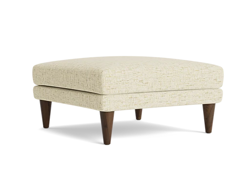 Modern Upholstered Square Ottoman | Large Footrest for Living Room, Lounge & Bedroom