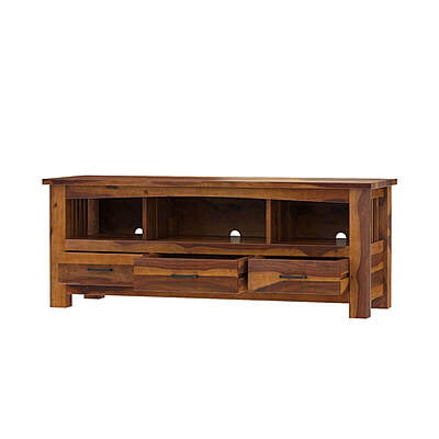 Industrial Rattan & Mixed Wood Sideboard | Eclectic Media Console