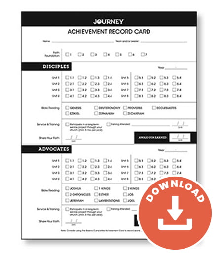 Journey Achievement Record Card (Download) Journey Achievement Record Card (Download)