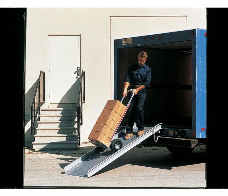 Rampa de Aluminio con Extremo con Plataforma, Capacidad de Carga 1000 lb
